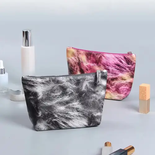 New Summer Marble Color Leather Personalized Artist Travel Case Makeup Bags Set 